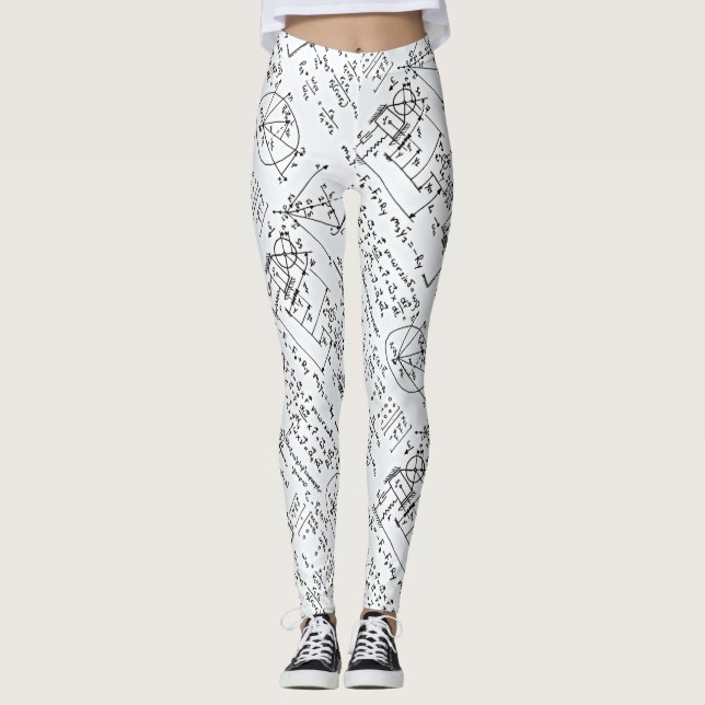 Geeky Math Mathematics Womens Yoga Running Leggings (Front)