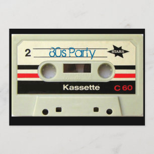 Geeky nerdy 1980s cassette retro cassette tape invitation