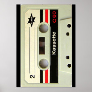 Geeky nerdy 1980s cassette retro cassette tape poster