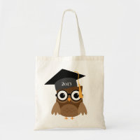 Geeky Owl with Glasses and Cap Graduation Bag
