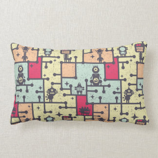 geeky robot maze pattern vector lumbar cushion