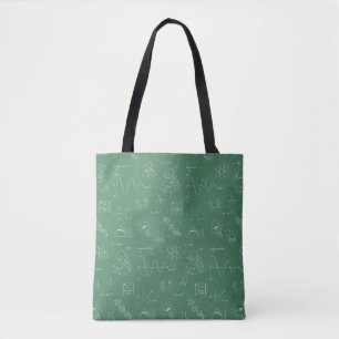 Geeky Science Doodles Pattern Tote Bag