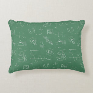 Geeky Science Icons Pattern Scientist Room Decor Decorative Cushion