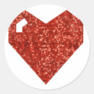 geeky valentines day heart classic round sticker
