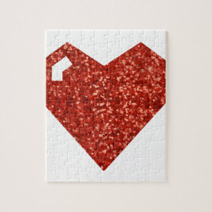 geeky valentines day heart jigsaw puzzle