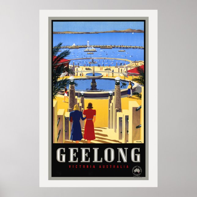 Geelong Australia Vintage Poster 1930 (Front)