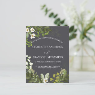Geen Leaves Timeles Botanical Wedding Postcard