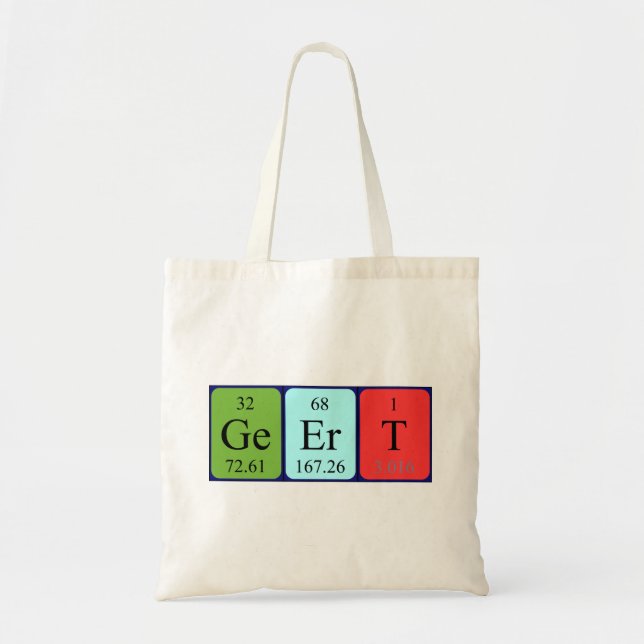 Geert periodic table name tote bag (Front)