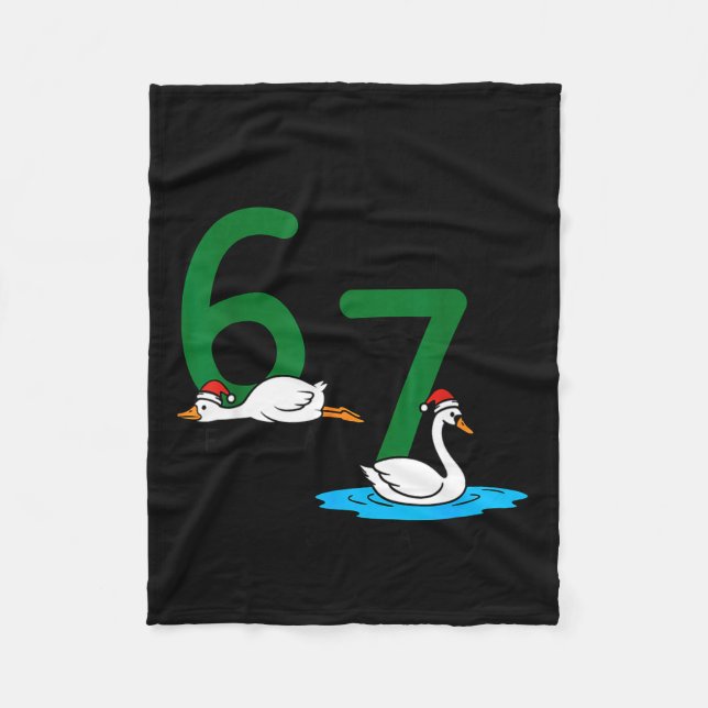 Geese A Laying Swans A Swimming 67 Six Geese Seven Fleece Blanket (Front)