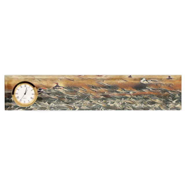 Geese and Duck Roam Art Nameplate (Front)