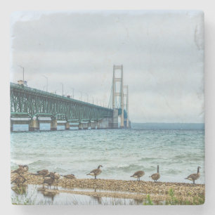 Geese At Mighty Mac Stone Coaster
