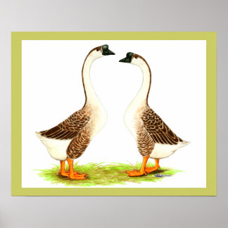 Geese: Brown Chinese Poster