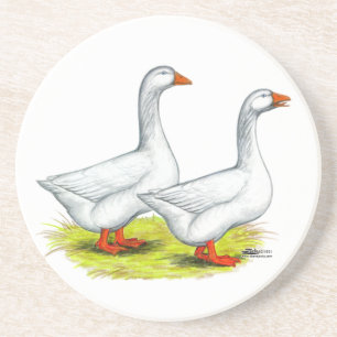 Geese: Embden Pair Coaster