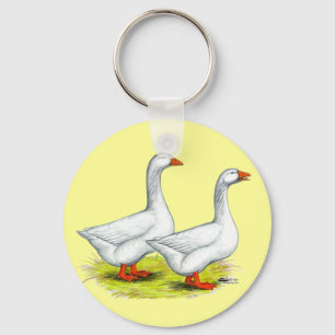 Geese: Embden Pair Key Ring