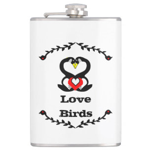 Geese Family Silly Goose Love Birds Hip Flask