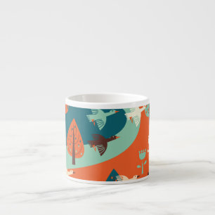 Geese Forest: Vintage Nature Scene Espresso Cup