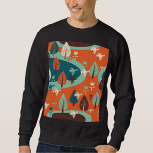 Geese Forest: Vintage Nature Scene Sweatshirt
