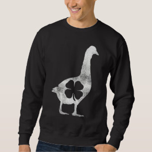 Geese Goose St Patrick's Day Shamrock Irish Lucky Sweatshirt
