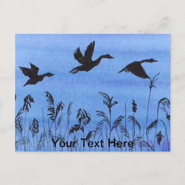 Geese in Flight Postcard (Front)