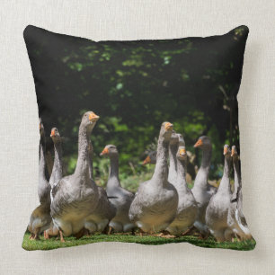 Geese in the Dordogne throw pillow