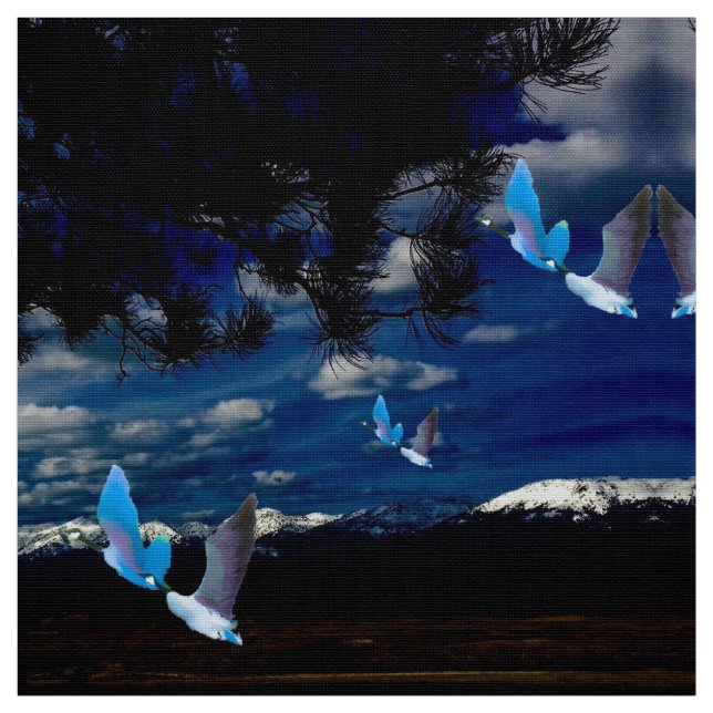 Geese in the Mountains Fabric (Swatch)
