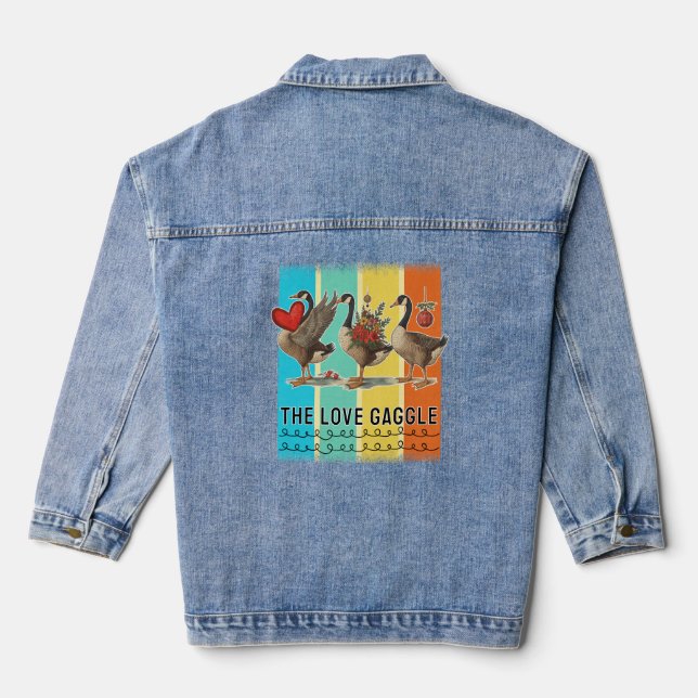 geese plus size T-Shirt Denim Jacket (Back)