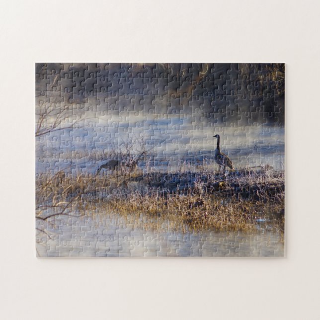 Geese Talking A Break Jigsaw Puzzle (Horizontal)