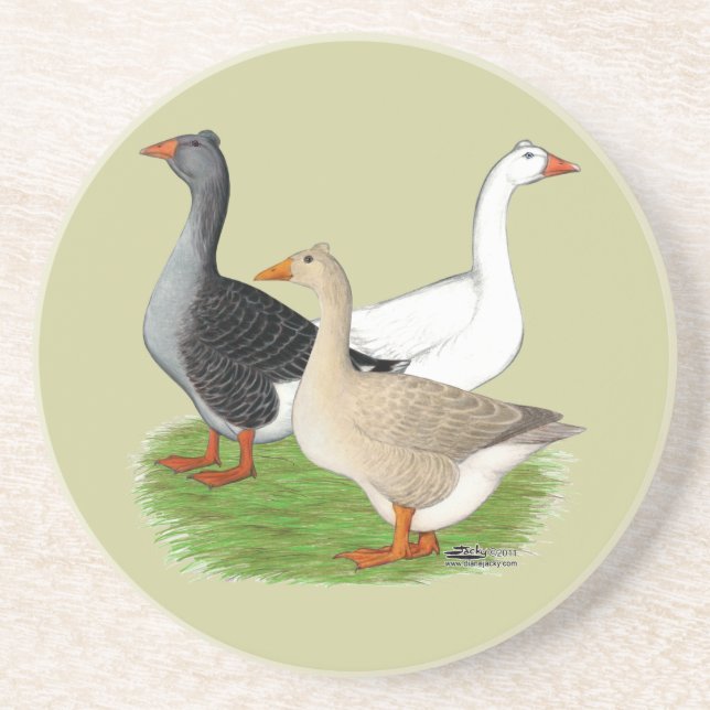 Geese:  Tufted Trio Coaster (Front)