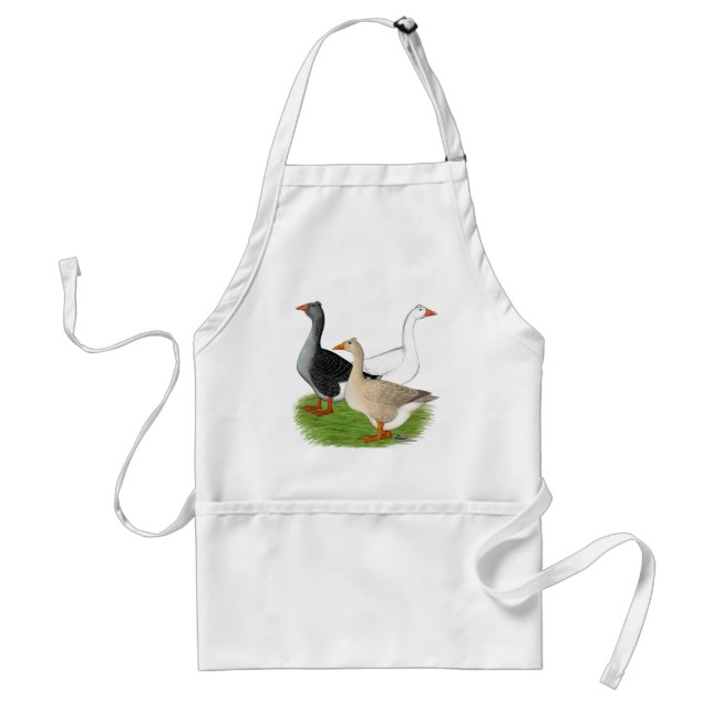 Geese:  Tufted Trio Standard Apron (Front)
