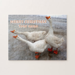 Geese white jigsaw puzzle
