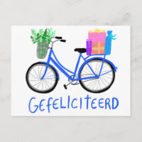 GEFELICITEERD Cute Blue Bicycle Custom BDAY
