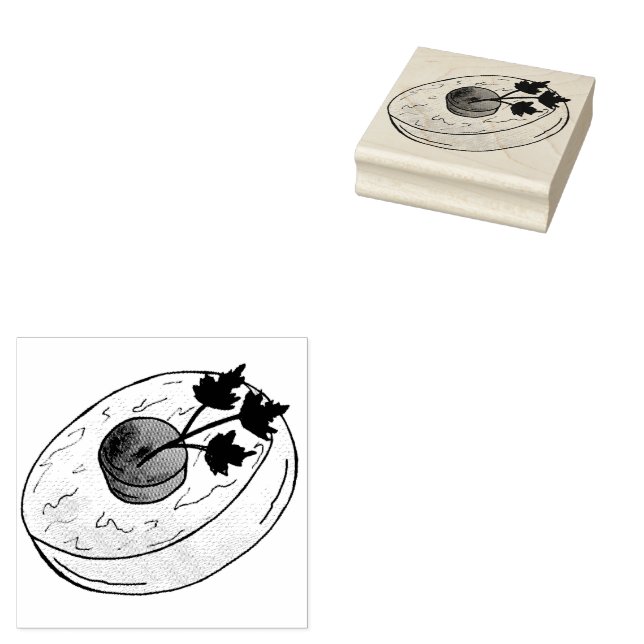 Gefilte Fish Jewish Holidays Shabbat Passover Food Rubber Stamp (Stamped)