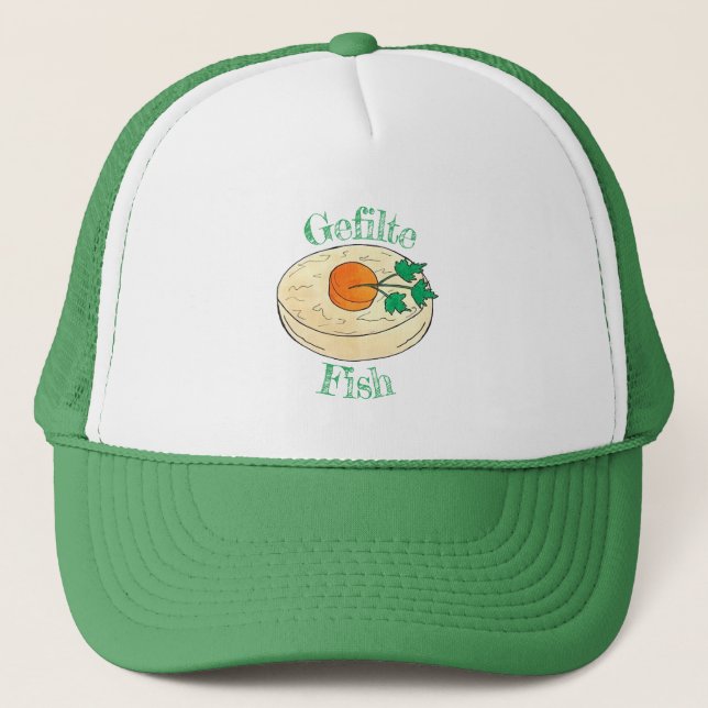 Gefilte Fish Jewish Holidays Shabbat Passover Food Trucker Hat (Front)