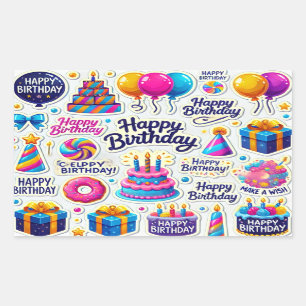 Geft stickers happy birthaday 