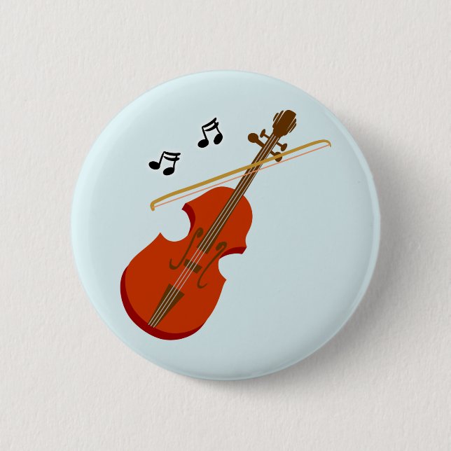 Geige Violine violin 6 Cm Round Badge (Front)