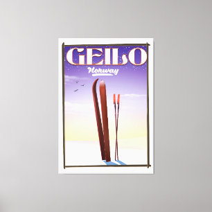 Geilo , Norway ski travel poster Canvas Print