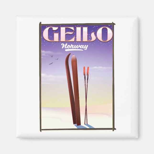 Geilo , Norway ski travel poster Magnet (Front)