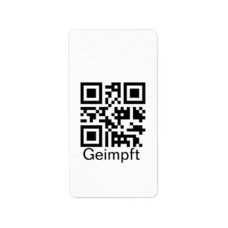 Geimpft mit QR-Code  Label