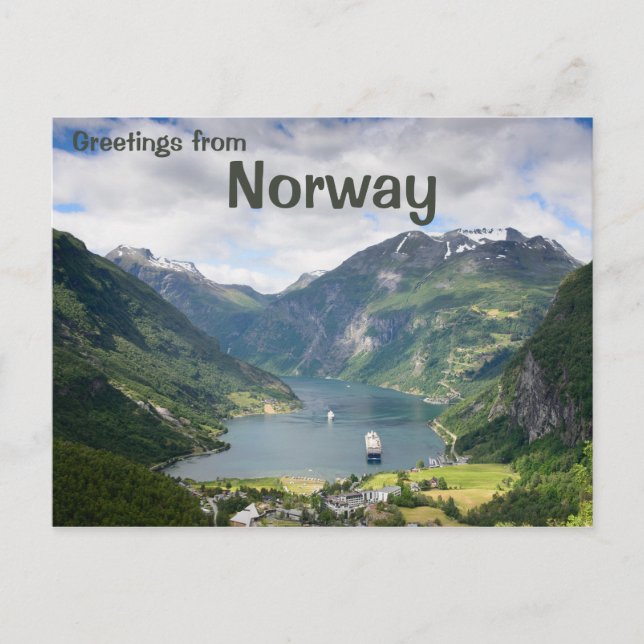 Geiranger fjord greetings postcard (Front)
