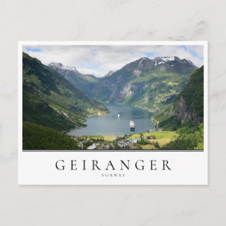 Geiranger fjord in Norway Postcard