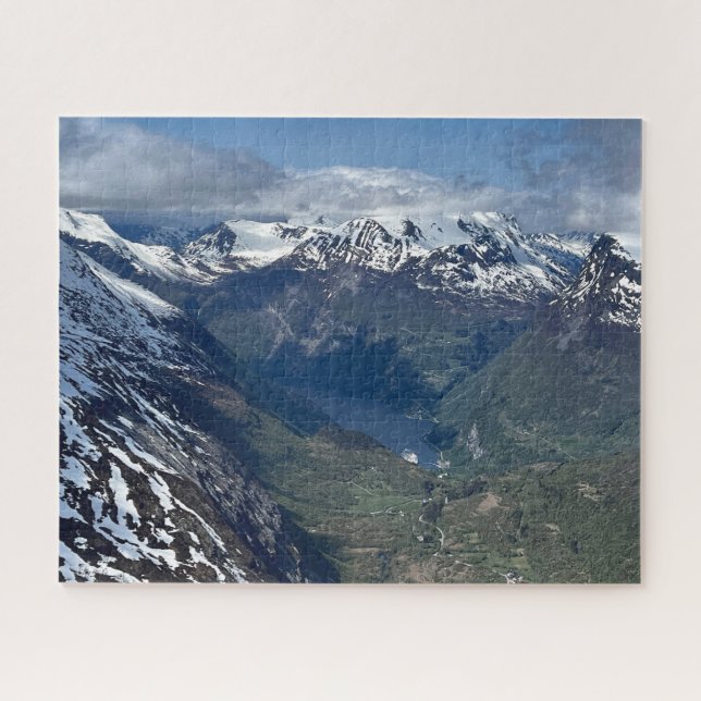 Geirangerfjord View from Dalsnibba Mountain  Jigsaw Puzzle (Horizontal)