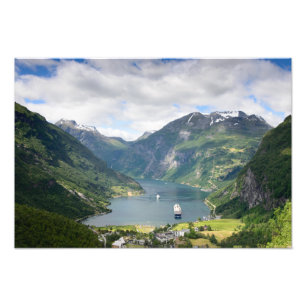 Geirangerfjord view in Norway photo print