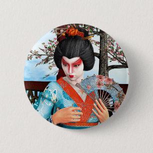 Geisha 6 Cm Round Badge