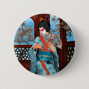 Geisha 6 Cm Round Badge