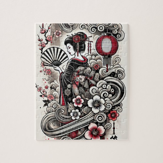 Geisha Art Jigsaw Puzzle (Vertical)