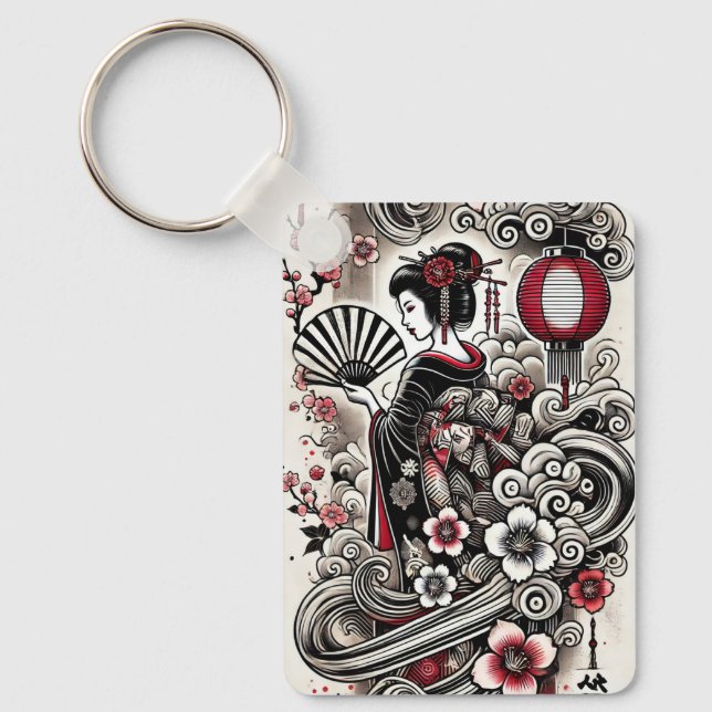 Geisha Art Keychain (Front)
