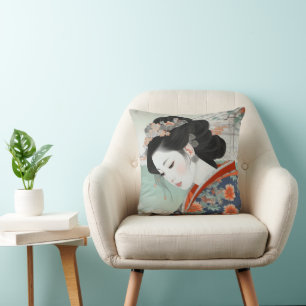 Geisha Colourful Ukiyo-e Cushion