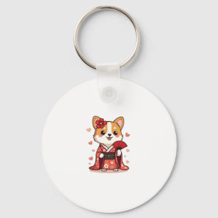 Geisha Corgi Dog Lover Welsh Key Ring