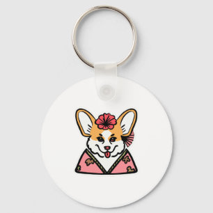 Geisha Corgi Dog Lover Welsh Key Ring
