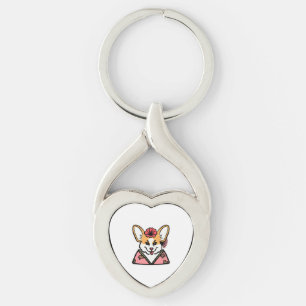 Geisha Corgi Dog Lover Welsh Key Ring